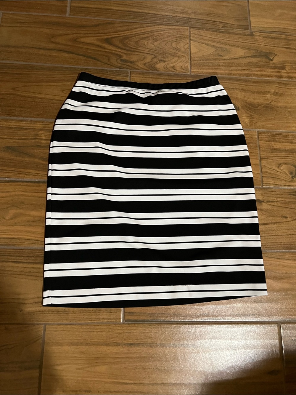 Grace Elements Black and White Striped Midi Skirt